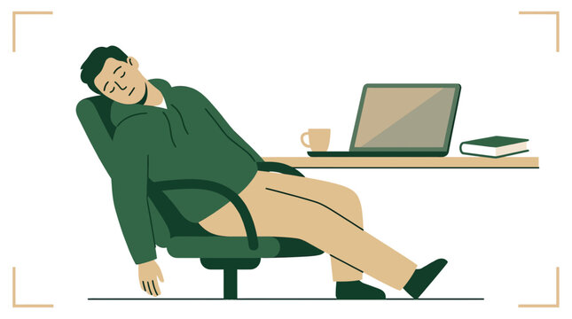 Dejected Student Slumping Beside Laptop Feeling Overwhelmed by Schoolwork Flat Vector