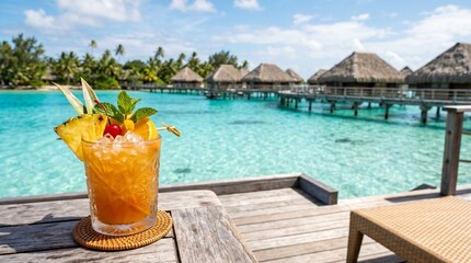 Obraz premium Luxury Cocktail in Island Paradise