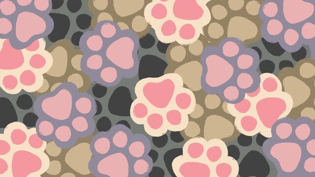 Hand drawn Paw Print Transition Animation
