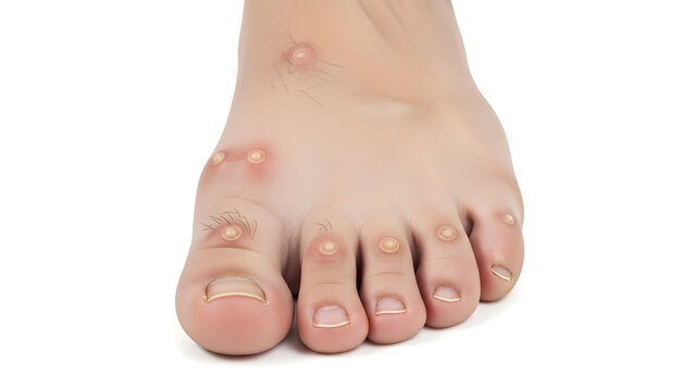 foot health concept illustrating calluses and pressure points for medical and educational use.