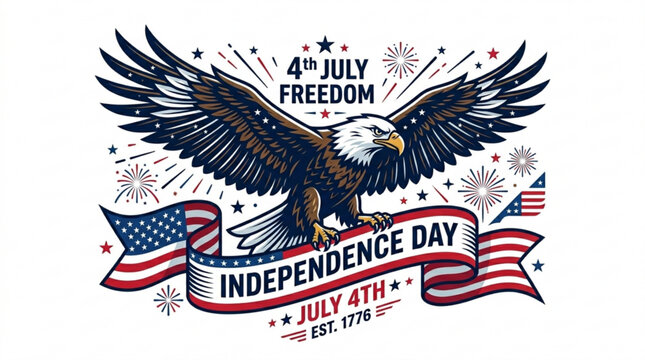 American eagle illustration for independence day celebrations
