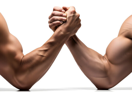 strong teamwork handshake of diverse athletes in bright studio lighting