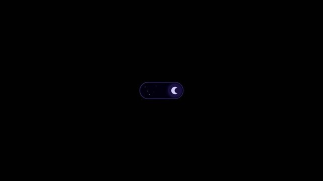 Minimalist toggle switch icon set to dark mode on a black background.
