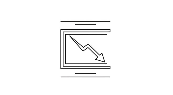 Financial Crisis Graph Downward Trend Arrow Icon