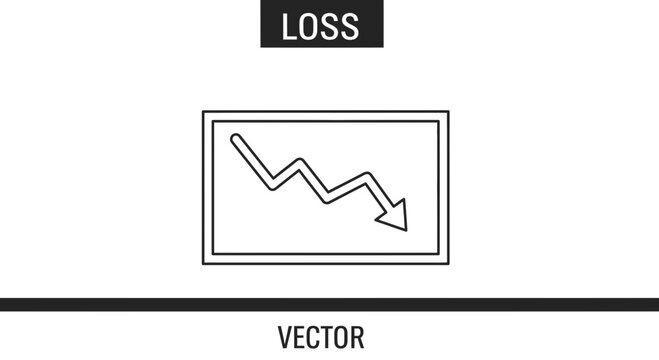 Financial Loss Graph Downtrend Arrow Vector Illustration