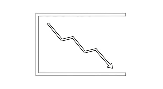 Declining Graph Arrow Down Trend Stock Market Finance Business Chart Icon