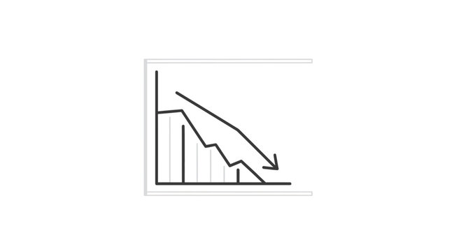 Declining Graph with Downward Arrow, Business Downturn, Financial Crisis Concept