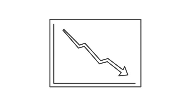 Declining Graph Arrow Downward Trend Business Stock Market Financial Chart