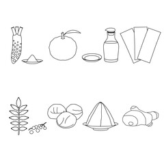 Japanese Nori Seaweed Sheets Line Art Illustration © 麻優 江口