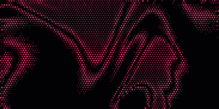 Retro comic style pink dot matrix pattern background. Dark abstract wavy texture element vector design for athletic sports shirt sublimation or apparel.