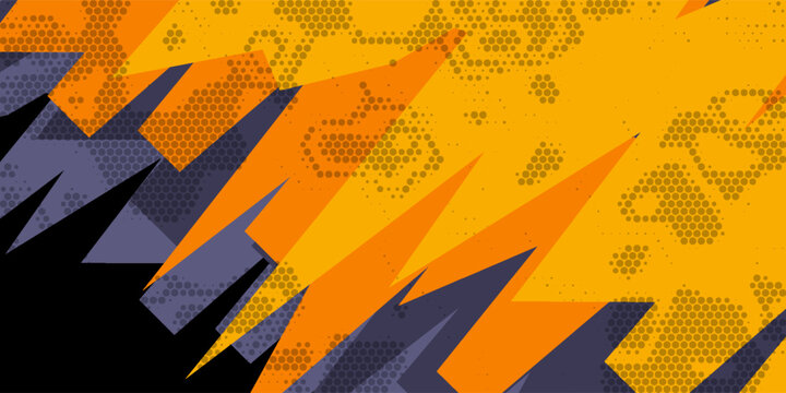 Abstract urban graffiti background with geometric triangles, grunge spray paint splash, and lightning lines. Chaotic vector pattern for modern street art.