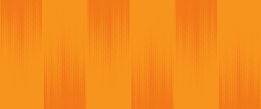 Abstract orange background with halftone dots forming vertical wave patterns. Bright, energetic, and suitable for modern digital design.