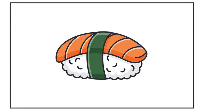 Salmon Nigiri Sushi: Delicious Japanese Food Illustration