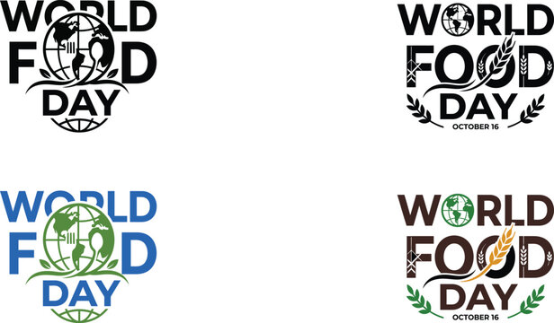 World food day logos and typography variations