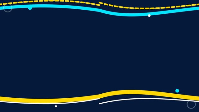 Dynamic Abstract Wavy Line Borders on Dark Background for Presentation Background Animation