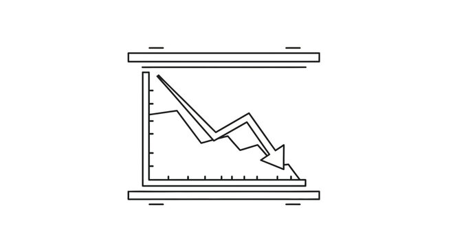 Stock Market Crash Downward Trend Graph with Arrow