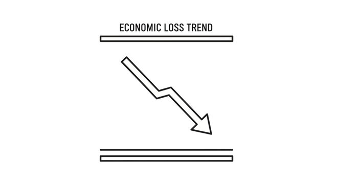 Economic Loss Trend Downward Arrow Graph