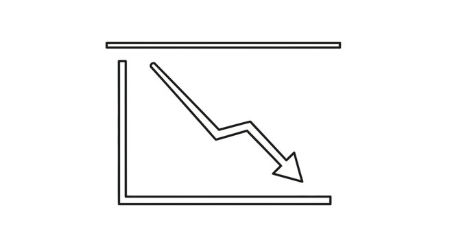 Business Downward Trend Arrow Graph Icon - Stock Market Decline Concept