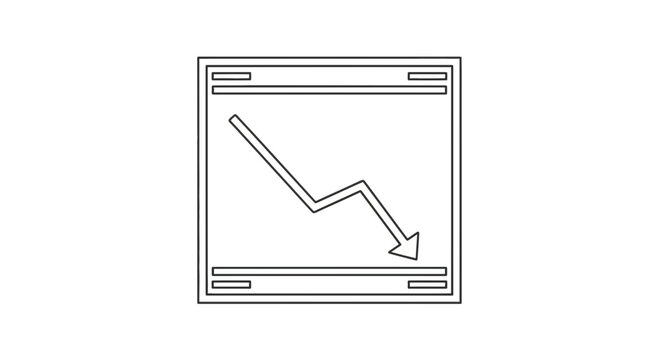 Business Graph Showing Downward Trend Arrow, Financial Crisis Concept