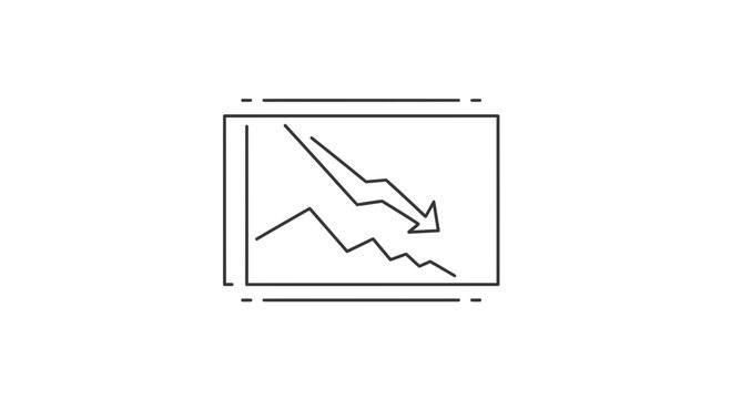 Business Graph Showing Downward Trend with Arrow