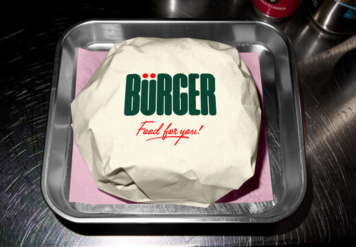 Lying Burger Wrap Mockup