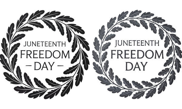 Juneteenth Freedom Day Laurel Wreath Badge Collection for African American Heritage Celebration