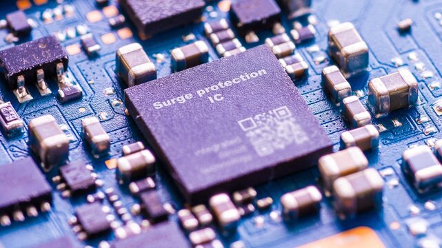 Surge protection IC Prevents damage from sudden high-voltage fluctuations.