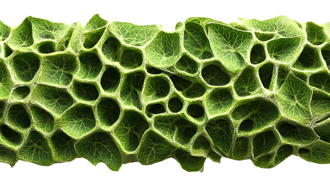 Close up of living ivy leaf showing stomata density variation pattern