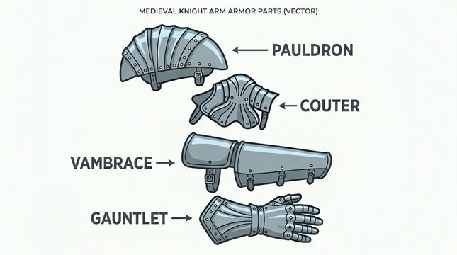 Armor Arm Parts Medieval Knight Guide Illustration
