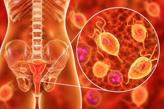 Trichomonas vaginalis infection within the female reproductive system, associated with sexually transmitted infections, gynecology and reproductive health