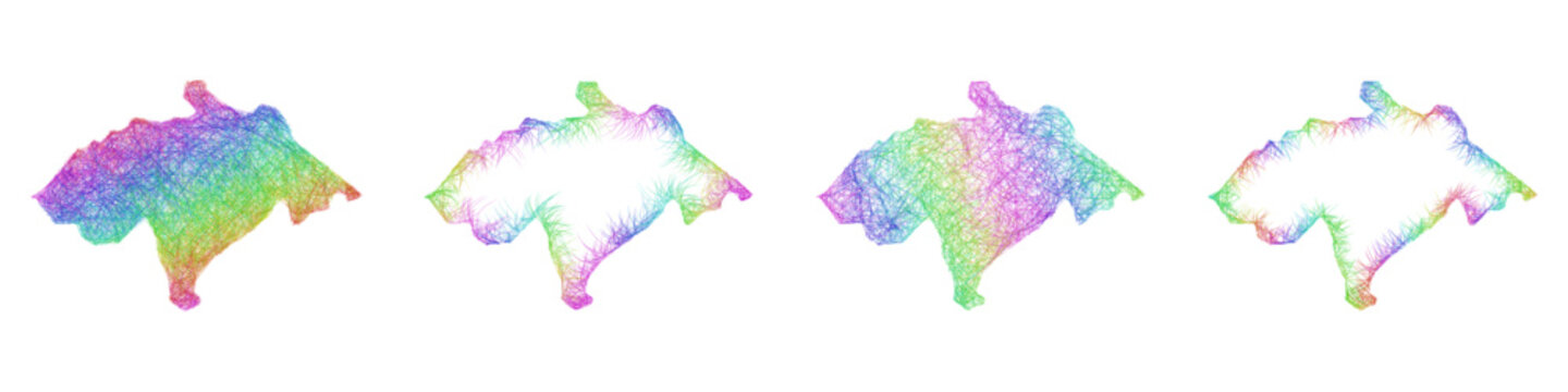 Multicolor sketch Midlothian map design set
