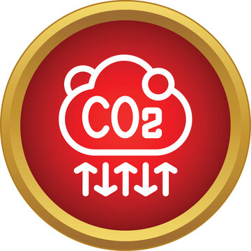 Co2 cloud icon showing decreasing and increasing carbon emissions