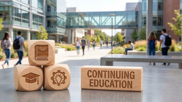 Continuing education and lifelong learning program for professional skill development graduation and academic advancement in higher education institutions
