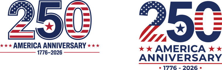 Obraz premium American 250th anniversary celebration logo with patriotic theme