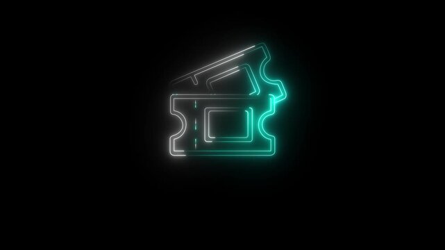 Grab your tickets and enjoy your show with this animated vector icon of movie tickets ,Tickets white line animation. Ticket animation featuring two tickets in a simple line..