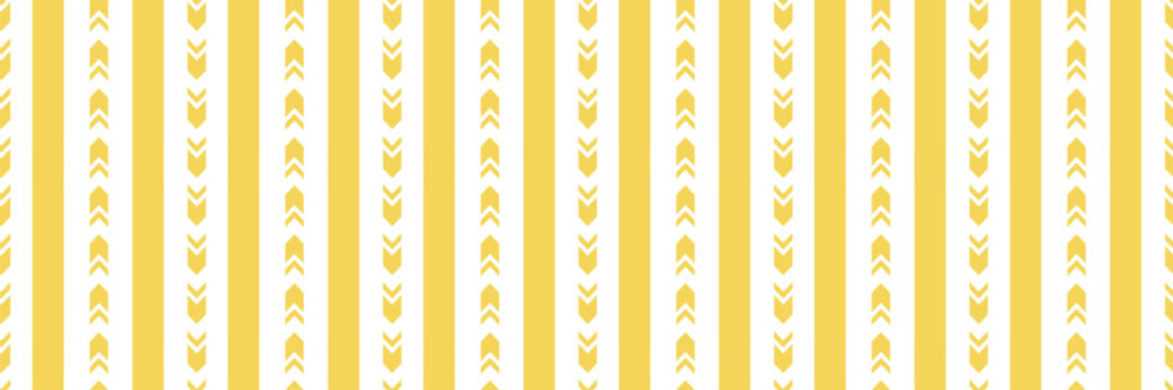Yellow backroom seamless pattern. Arrows and stripes background