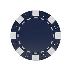 Naklejka premium Navy blue poker chip isolated on white background.