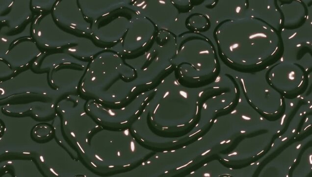 Abstract Dark Green Fluid Rings Cellular Liquid Pattern
