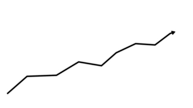 Animated arrow growth up and down icon on background