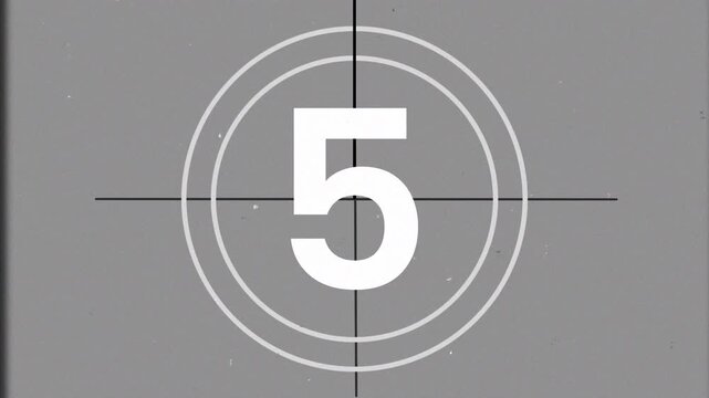 Ten second simple countdown retro vintage and scratches grunge effect, 4k video animation