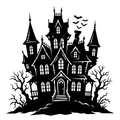 Fototapeta premium Haunted House Silhouette