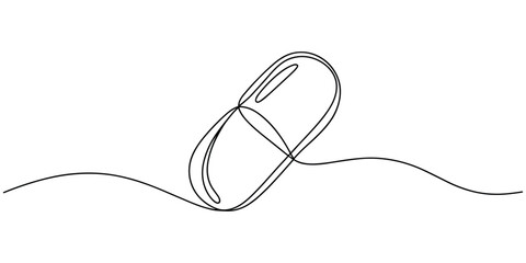 Obraz premium Black line of a paperclip with a wavy continuous one line drawing in white background