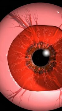 Detailed 3D Illustration of Human Macula Anatomy Featuring Blood Vessels and Ocular Structures for Medical and Educational Use