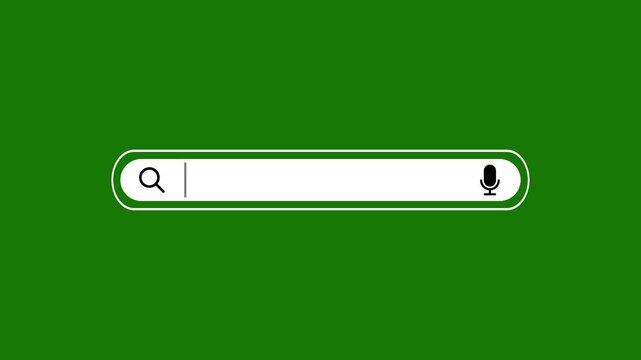 Internet browsing search bar magnify glass icon animation isolated on black background.4k video animation 