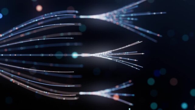 Abstract neural network iteration - Blue technology lines
