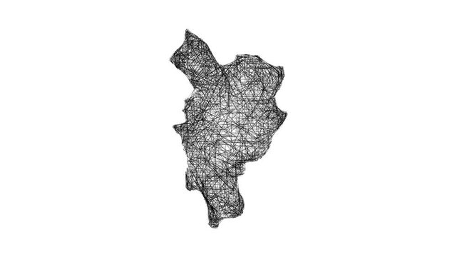 Sketch Kildare outline map animation - smooth progressive reveal