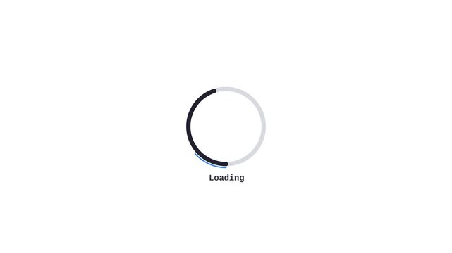 Minimalist circular loading spinner animation with progress indicator animation