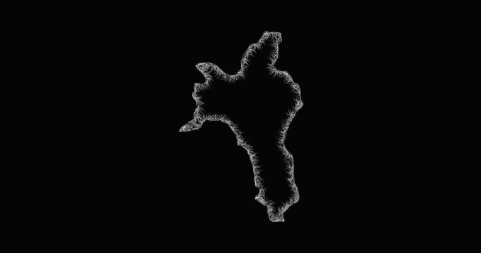 Sketch Roscommon outline map animation - smooth progressive reveal