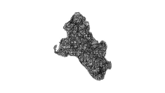 Sketch Monaghan outline map animation - smooth progressive reveal