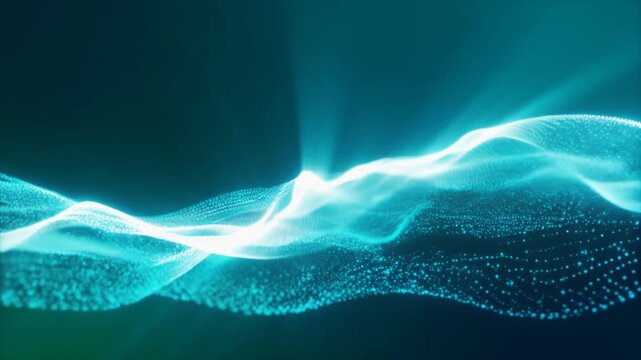 Image photo animation ripples teal particle wave tracks. Abstract image photo animation streams white light rays. Minimal image photo animation loops elegant vector backgrounds.